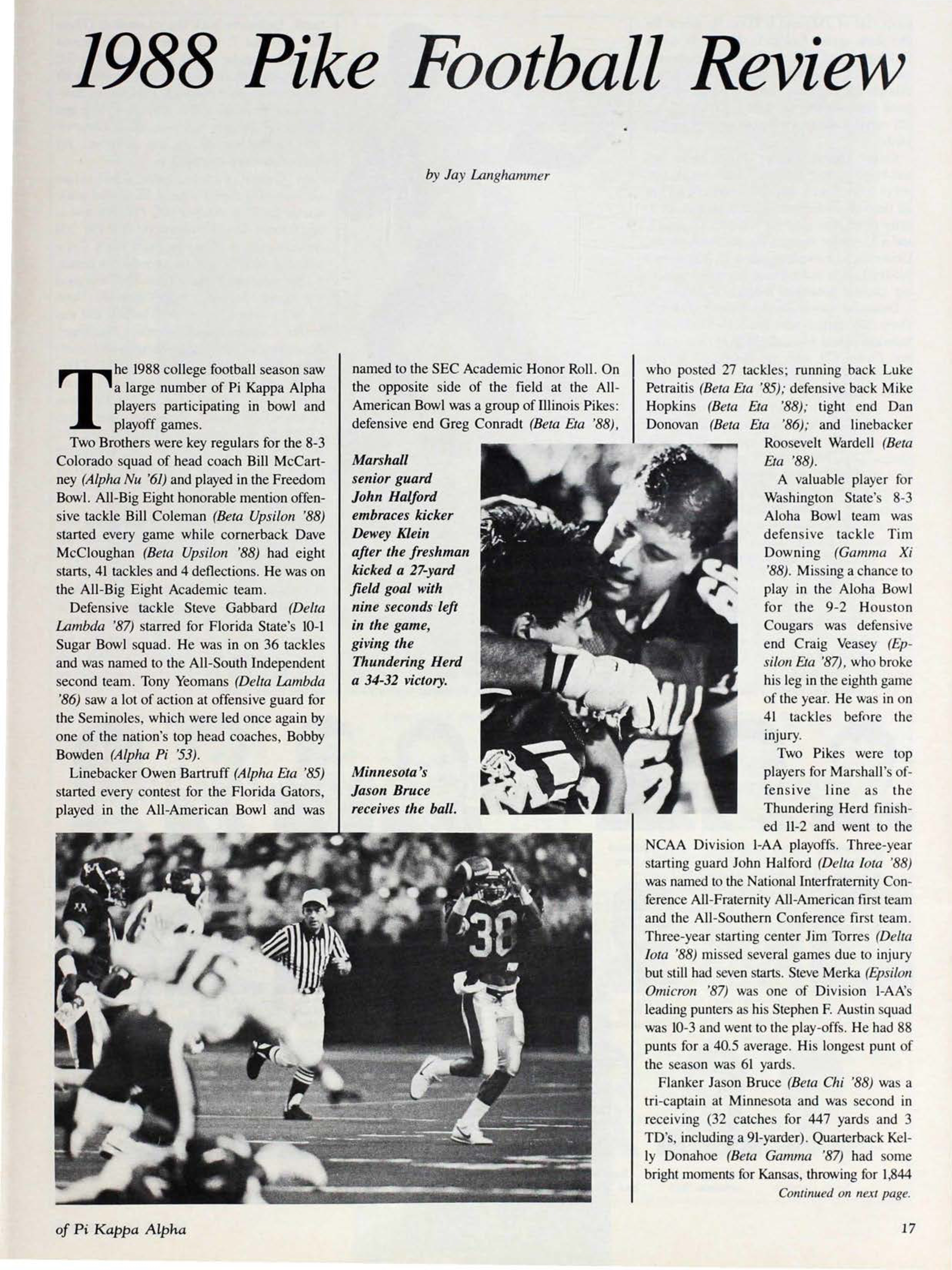 1988 Pike Football Review